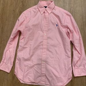 Men’s Polo Pink Gingham Button Down Slim Fit Shirt